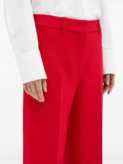 Msgm High-waist Tailored Trousers In Red