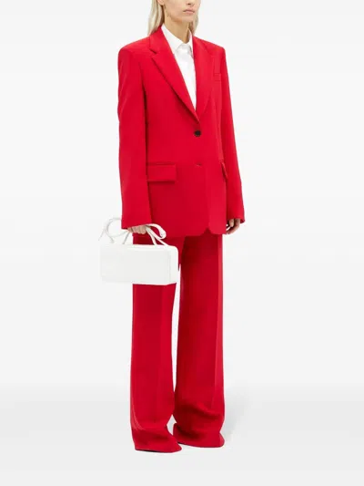 Msgm High-waist Tailored Trousers In Red