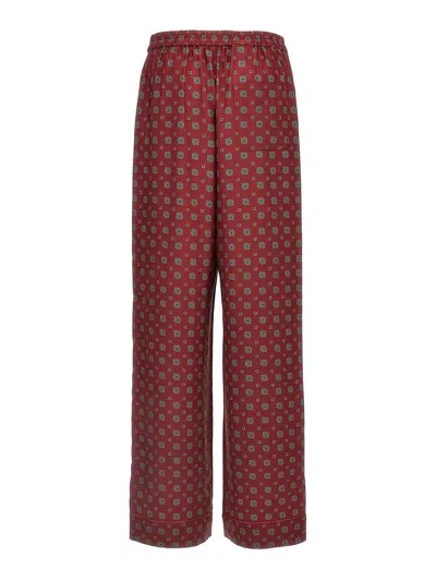 Moschino Silk Pants With Graphic Pattern