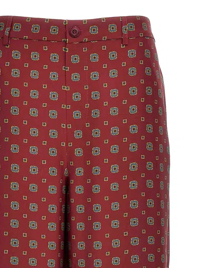 Moschino Silk Pants With Graphic Pattern