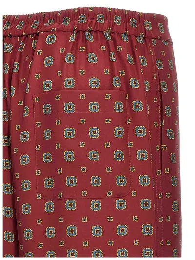 Moschino Silk Pants With Graphic Pattern