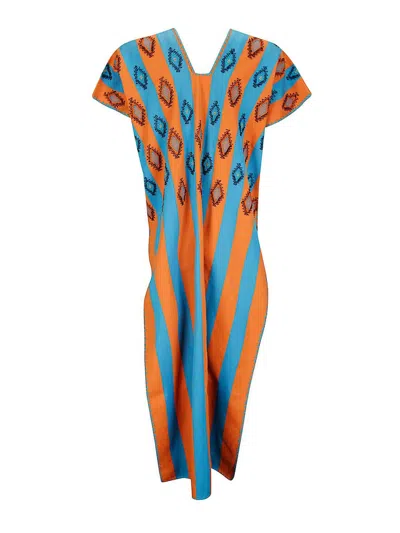Tan Dem Cotton Kaftano Corty Sleeves