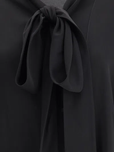 Balenciaga Black Georgette Scarf Blouse In Black