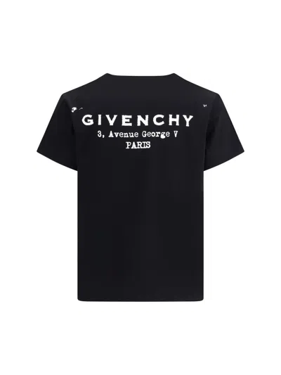 Givenchy Black Cotton Jersey Crewneck T-shirt In Multi
