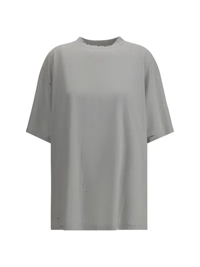 Balenciaga Beige Blackletter Script T-shirt In Gray