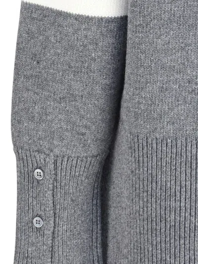 Thom Browne Geese Intarsia Boxy Virgin Wool Crewneck Sweater In Gray