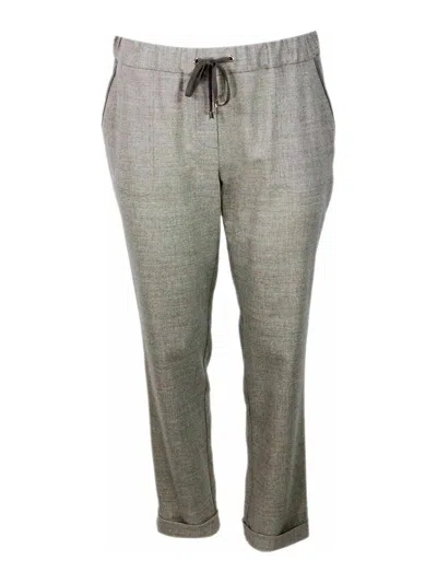Lorena Antoniazzi Wool Blend Pants In Neutral