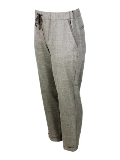 Lorena Antoniazzi Wool Blend Pants In Neutral