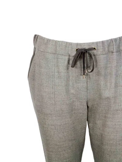 Lorena Antoniazzi Wool Blend Pants In Neutral