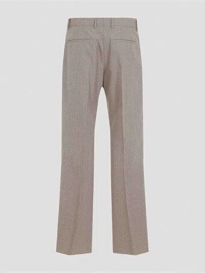 Jil Sander Checked Tailored Pants In Wool In Gray