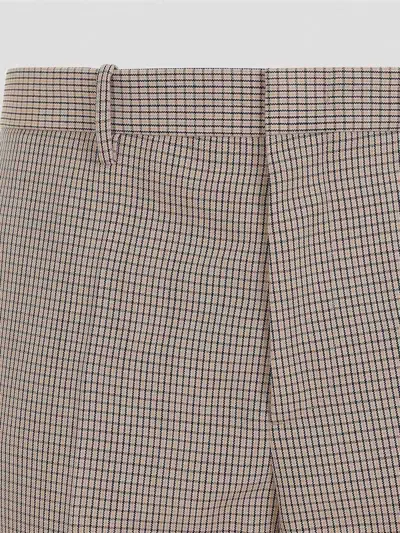 Jil Sander Checked Tailored Pants In Wool In Gray