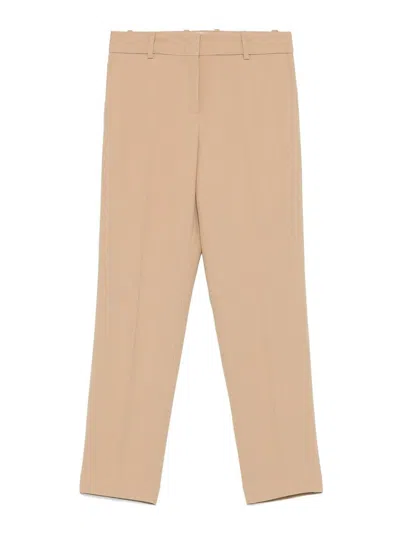 Ermanno Scervino Tailored Straight-leg Pants With Fitted Waistband In Neutral
