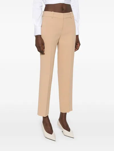 Ermanno Scervino Tailored Straight-leg Pants With Fitted Waistband In Neutral