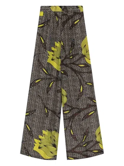 P.a.r.o.s.h Floral Print Wide-leg Trousers And Panels In Multi