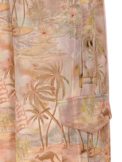 Zimmermann Printed High Waist Cargo Trousers