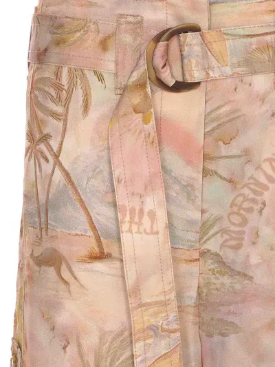 Zimmermann Printed High Waist Cargo Trousers