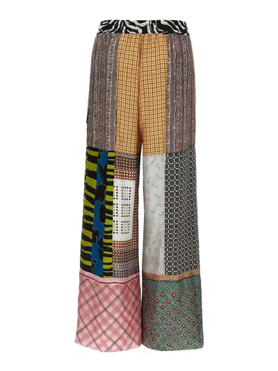 Marine Serre Regenerated Silk Scarves Drawstring Pants