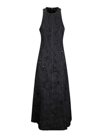 Haikure Long Denim Dress Destroyed Effect