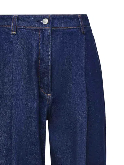 Magda Butrym Denim Cotton Pants In Blue