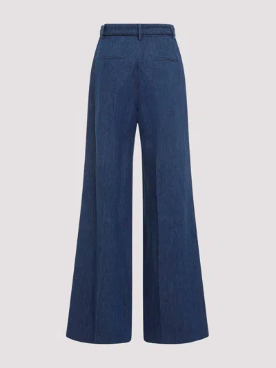 Gabriela Hearst Womens Denim Norman Wide-leg High-rise Cotton And Linen Trousers