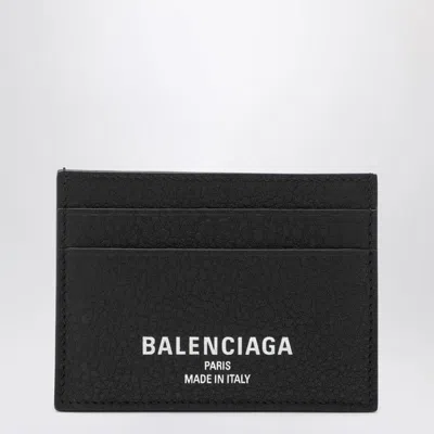 Balenciaga Credit Card Holder Genuine Grained Leather As In Black