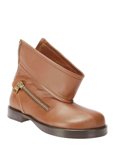 Jw Anderson Decorative Lateral Zip Boots In Brown