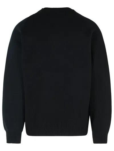 Sacai Wool Crew Neck Sweater In Blue