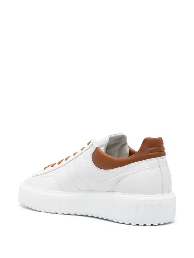 Hogan White Leather Sneakers With Sole In White