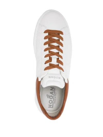 Hogan White Leather Sneakers With Sole In White