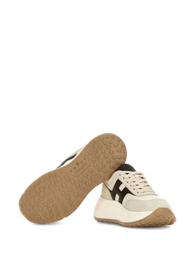 Hogan Hi-fi Suede And Nappa Leather Sneakers Shoes In Multi
