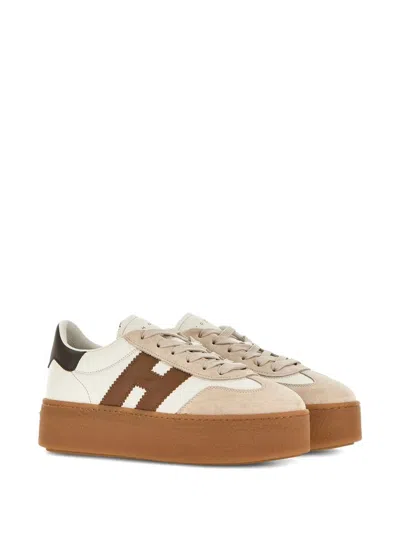 Hogan H698 Platform Sneakers In Neutral