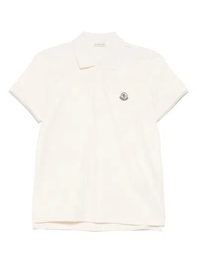 Moncler Short-sleeved Polo Shirt In Neutral