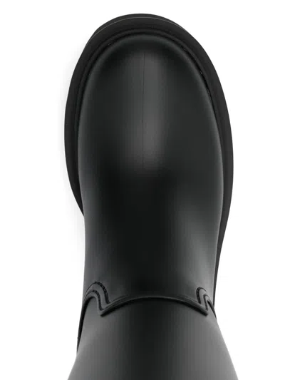 Moncler Black Kickstream High Rain Tall Boots In Black