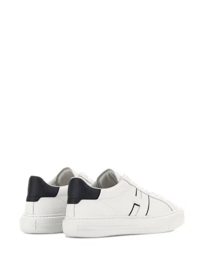 Hogan White Leather Sneakers With Logo Design And Rubber Sole In White