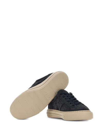 Hogan H691 Lace-up Sneakers With Embossed Branding And Memory Foam Insole In Black