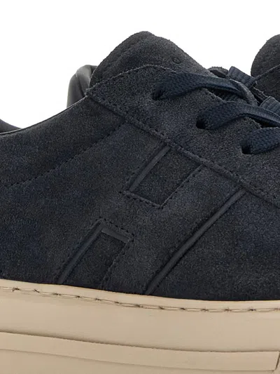 Hogan H691 Lace-up Sneakers With Embossed Branding And Memory Foam Insole In Black