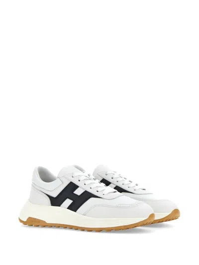 Hogan Lightweight Sneaker With Contrast Panel And Rubber Sole In Gray