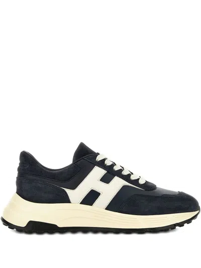 Hogan Hyperlight Lace-up Sneakers With Technical Fabric Inserts In Neutral