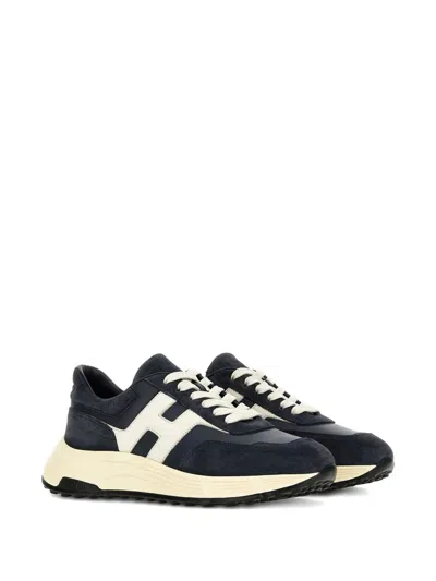 Hogan Hyperlight Lace-up Sneakers With Technical Fabric Inserts In Neutral