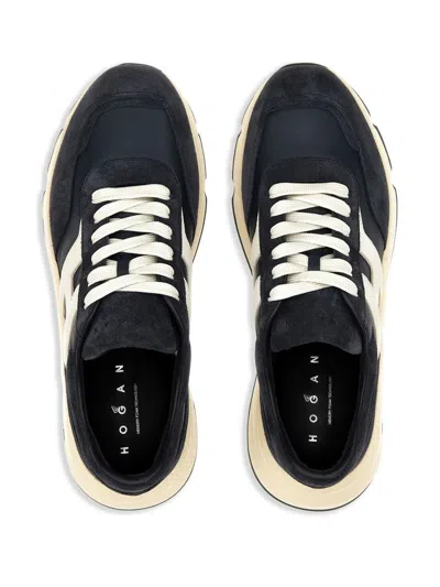 Hogan Hyperlight Lace-up Sneakers With Technical Fabric Inserts In Neutral