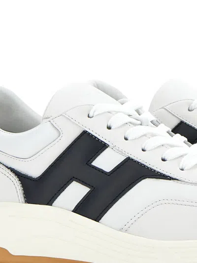 Hogan Lightweight Sneaker With Contrast Panel And Rubber Sole In Gray