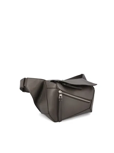 Loewe Small Leather Puzzle Belt Bag In Gray