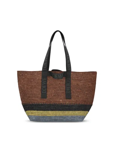 Loewe Raffia Fold Shopper In Multi