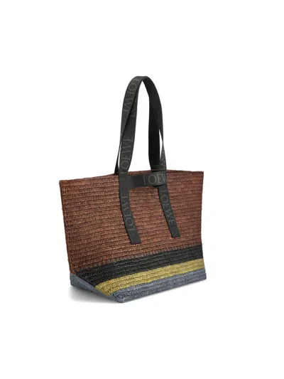 Loewe Raffia Fold Shopper In Multi