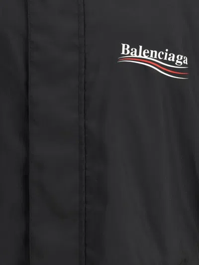 Balenciaga Polyester Jacket With Elastic Cuffs And Hooded Design