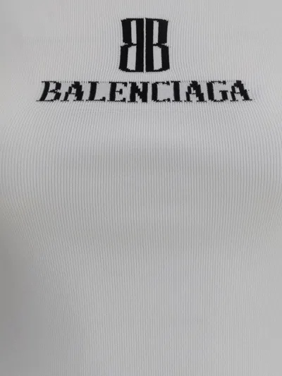Balenciaga Ribbed Texture Sleeveless Tank Top