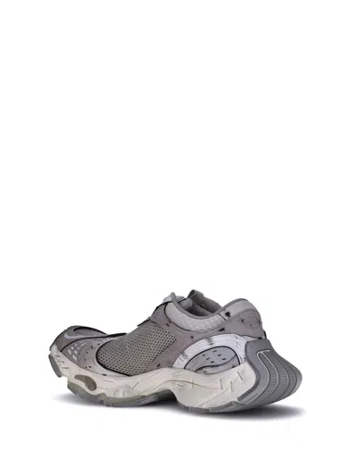 Balenciaga Multicolor Synthetic Leather And Mesh Stapler Sneakers In Gold