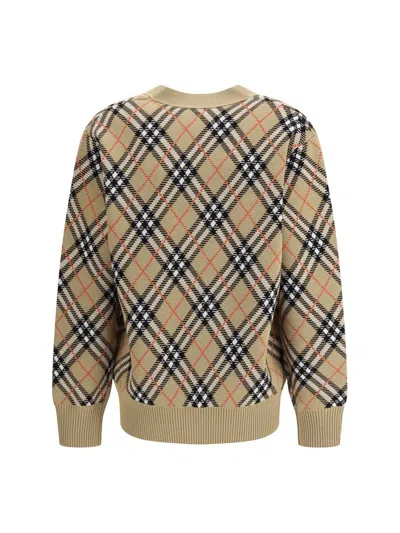 Burberry Archivio Check Cardigan In Brown