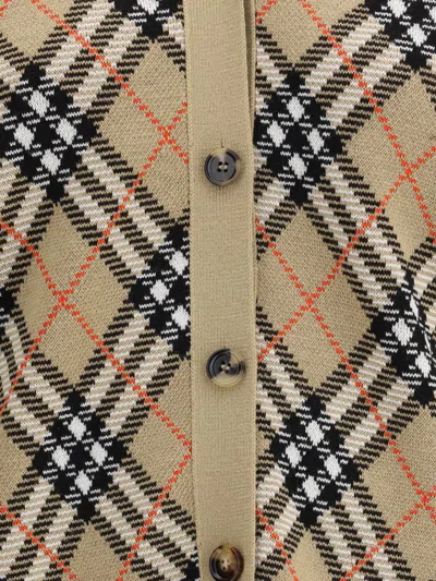 Burberry Archivio Check Cardigan In Brown