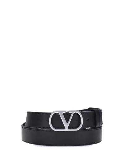 Valentino Garavani Vlogo Signature Belt In Shiny Calfskin 30 Mm